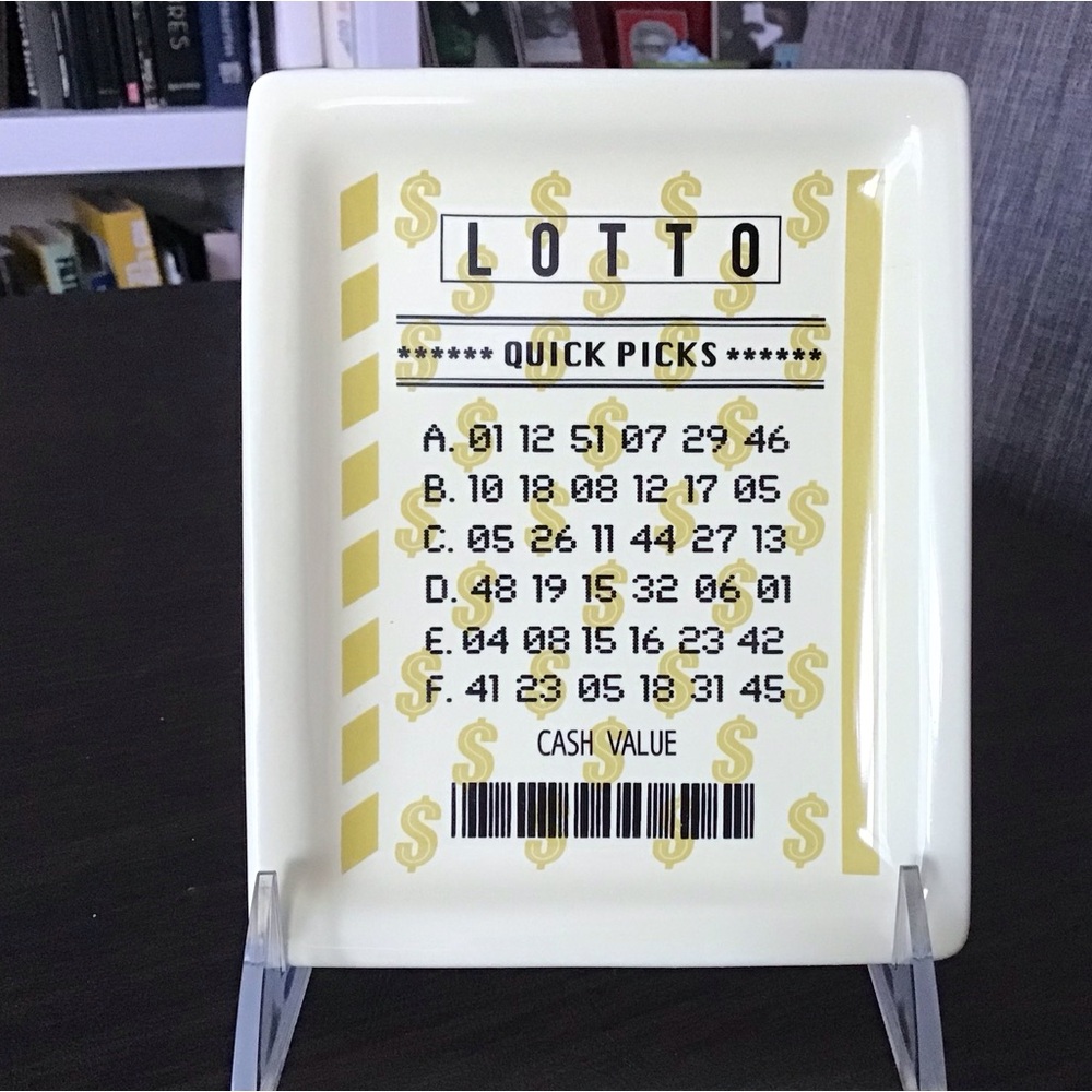 NWT Fishs Eddy Ceramic LOTTO Tray - Fun!